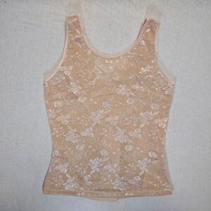 CoCo Secret| Floral Embroidered Body Shaper| Size Large| Beige